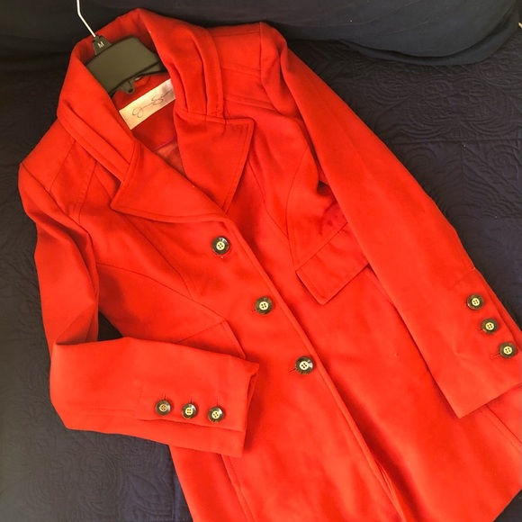 🛑 Jessica Simpson Burnt Orange Peacoat - Size S - Picture 3 of 7